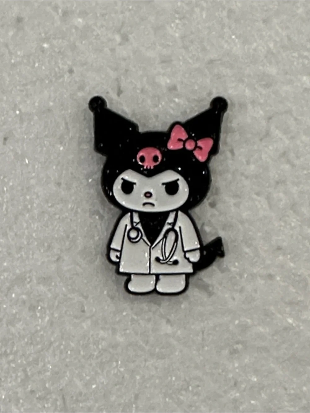 Sanrio Kuromi Doctor Pin in Black & Pink